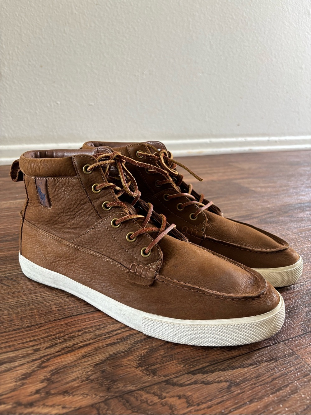 Polo Ralph Lauren Travis/Tedd Chukka Boots Brown Leather High Top Sneaker 11D